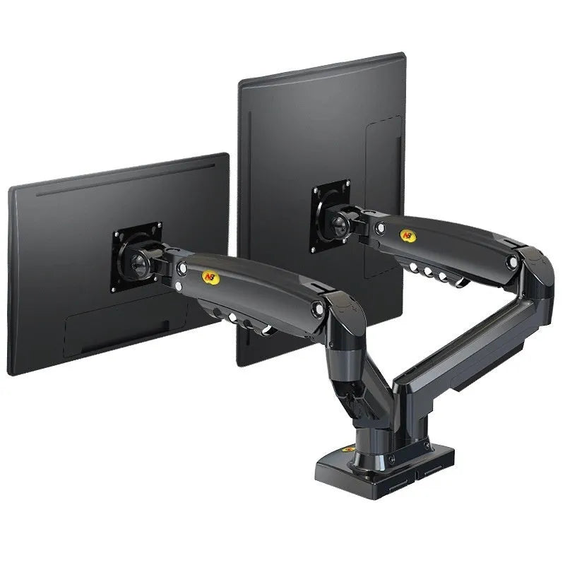 Dual screen monitor bracket with lifting mechanism for height adjustment