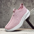 Casual lightweight soft sole slip-on loafers for couples in solid colour, Flyknit upper, low heel