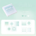 Gradient sulphate paper box notepad set with 70x70mm sticky notes and stickers in cheek blue, green, purple, and red