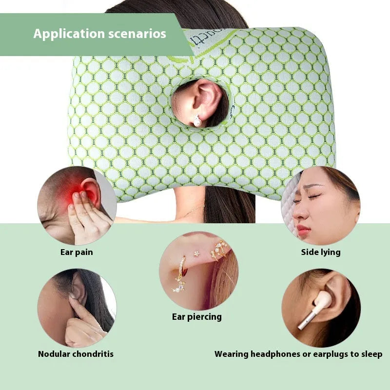 Single hole ear pillow for beauty salon treatments in grey colour