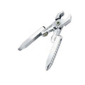 Mini multifunction pliers 420 stainless steel silver colour closed 47mm expanded 82mm on flat surface