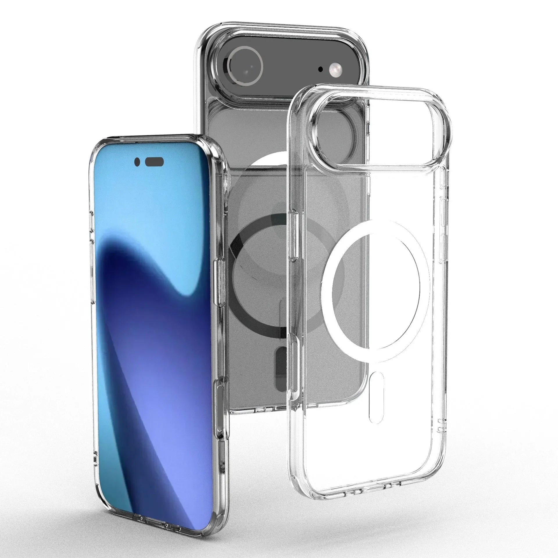 17AIR transparent magnetic phone case for iPhone 17 series showing clear design with magnetic elements