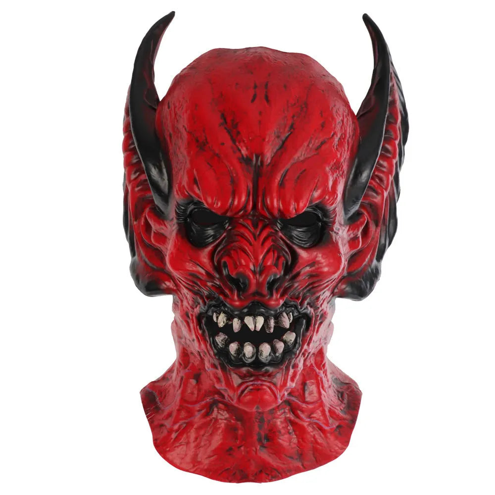 Red bat horror party hood mask for Halloween and holiday dress-up events