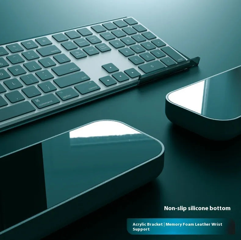 Double-sided keyboard and mouse pad with memory foam wrist rest in various colour options