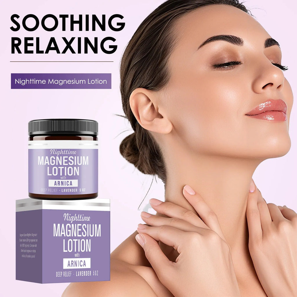 Magnesium body butter cream in 7.1cm square jar with 150ml volume