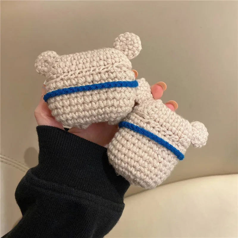 Handmade knitted koala bear backpack AirPods protective sleeve for Apple AirPods models