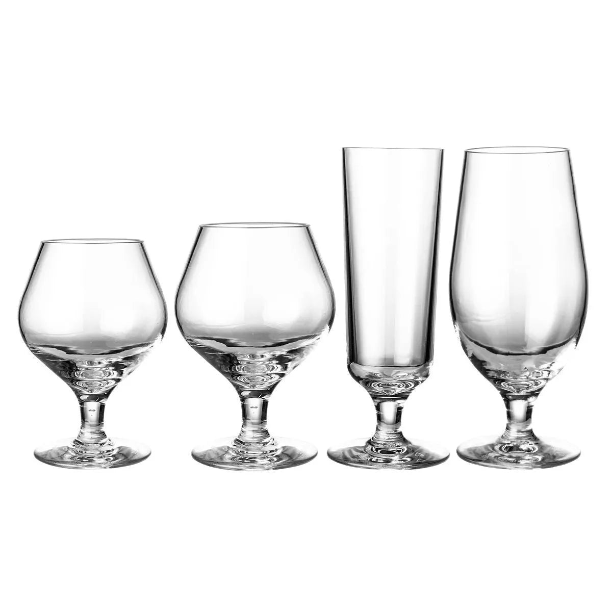 Clear PC acrylic wine bottle with modern design, shown in 300ml and 550ml sizes for catering.