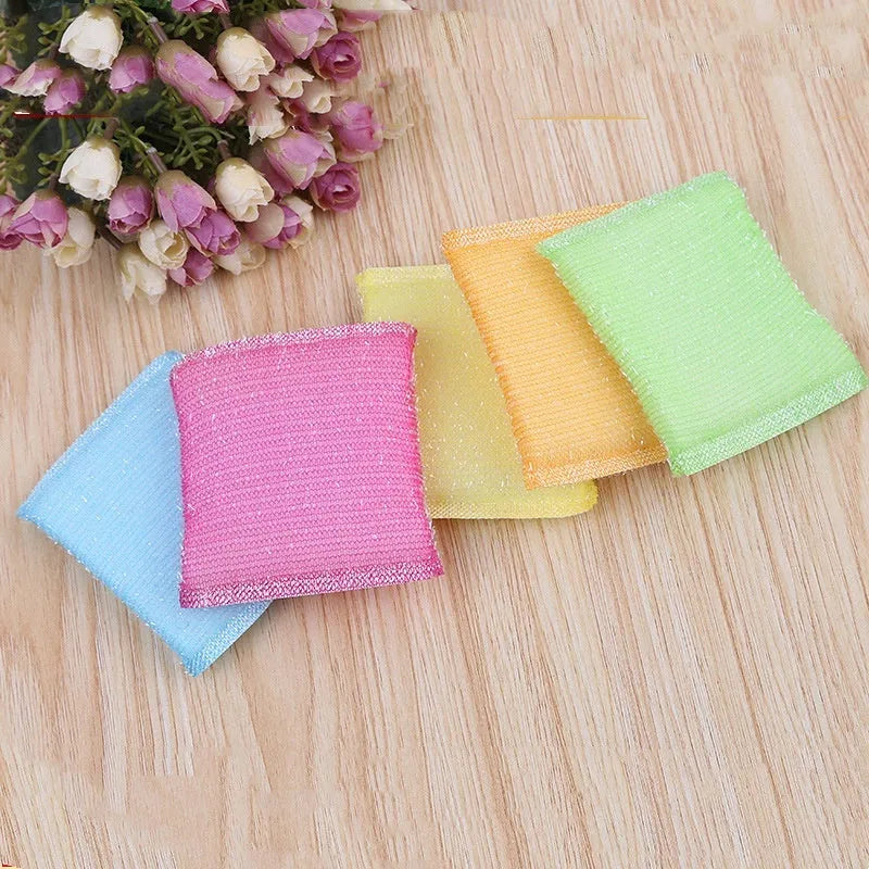 Macaron coloured pinstripe fabric dishwashing sponge mop for kitchen cleaning