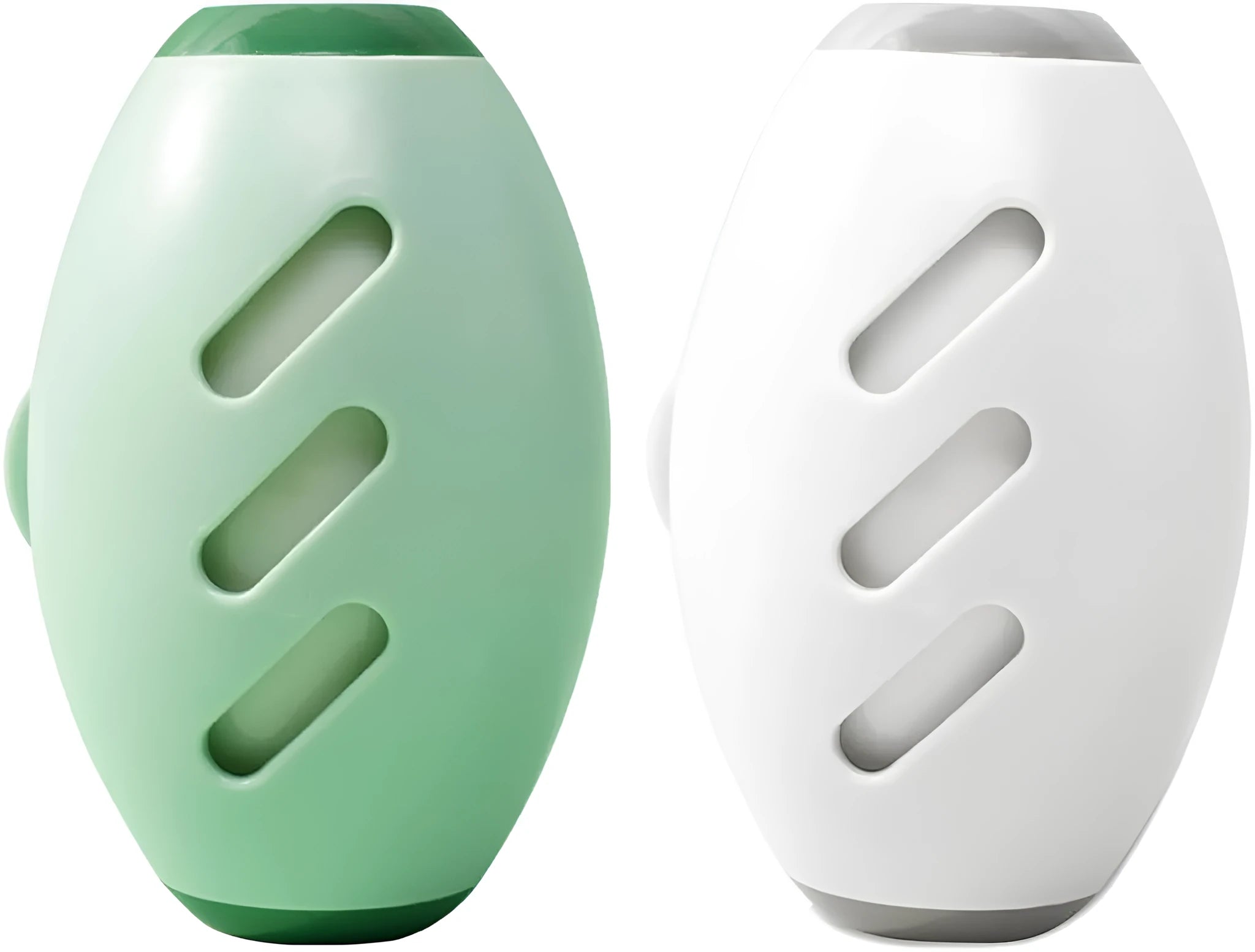 Green and white reusable gel lint roller ball for pet hair removal on fabrics