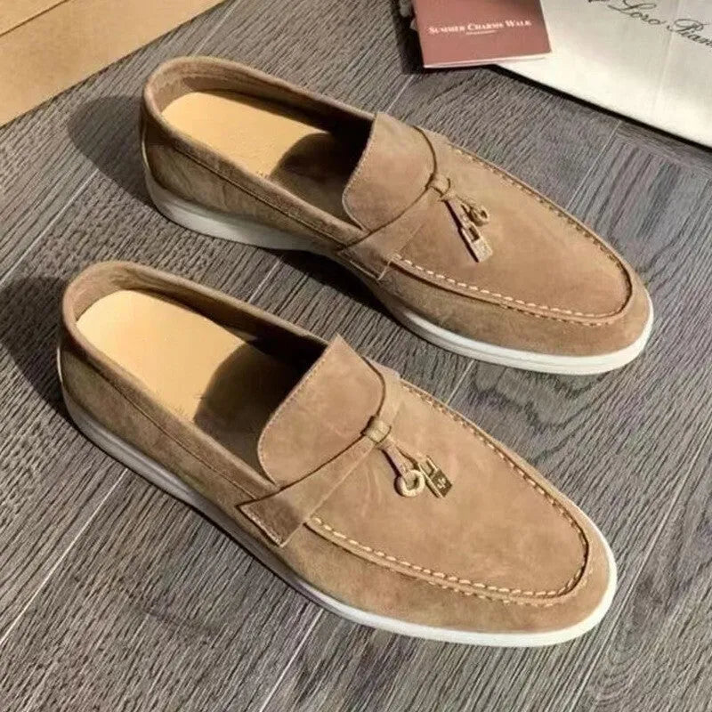 High-top slip-on casual loafers with round toe and rubber sole in multiple colour options
