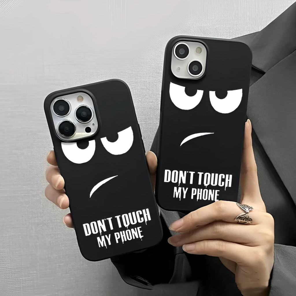 Matte black simple silicone TPU phone case back cover for iPhone on a plain background