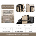 Pet cat and dog tent backpack in chestnut brown nylon for carrying pets up to 10kg