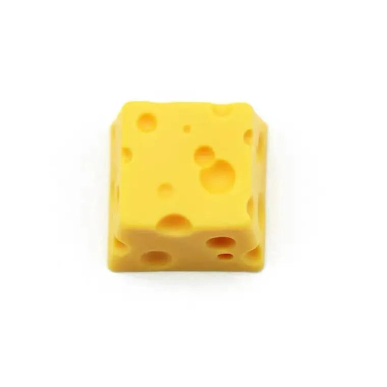 Yellow resin cheese-themed key cap for mechanical keyboards