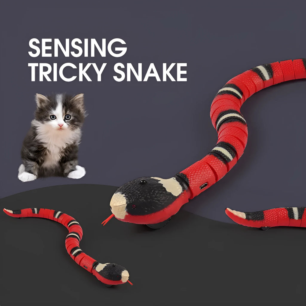 USB rechargeable automatic electronic snake cat toy with smart sensing and built-in catnip