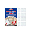 Pack of 12 calcium chloride anti odour desiccant dehumidifiers for household damp control