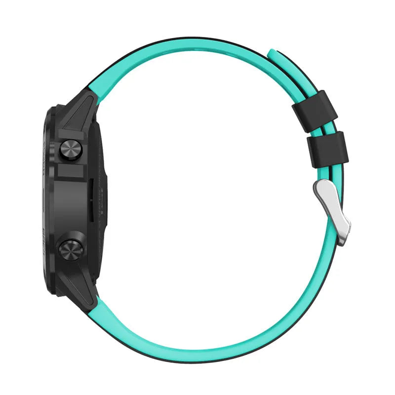 Sports smart watch with blue silicone strap and 1.3-inch screen displaying health metrics.