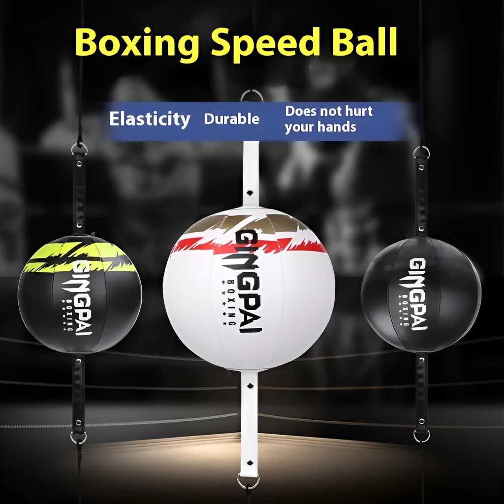 PU hanging speed ball for boxing reaction training in black, green, or white colours