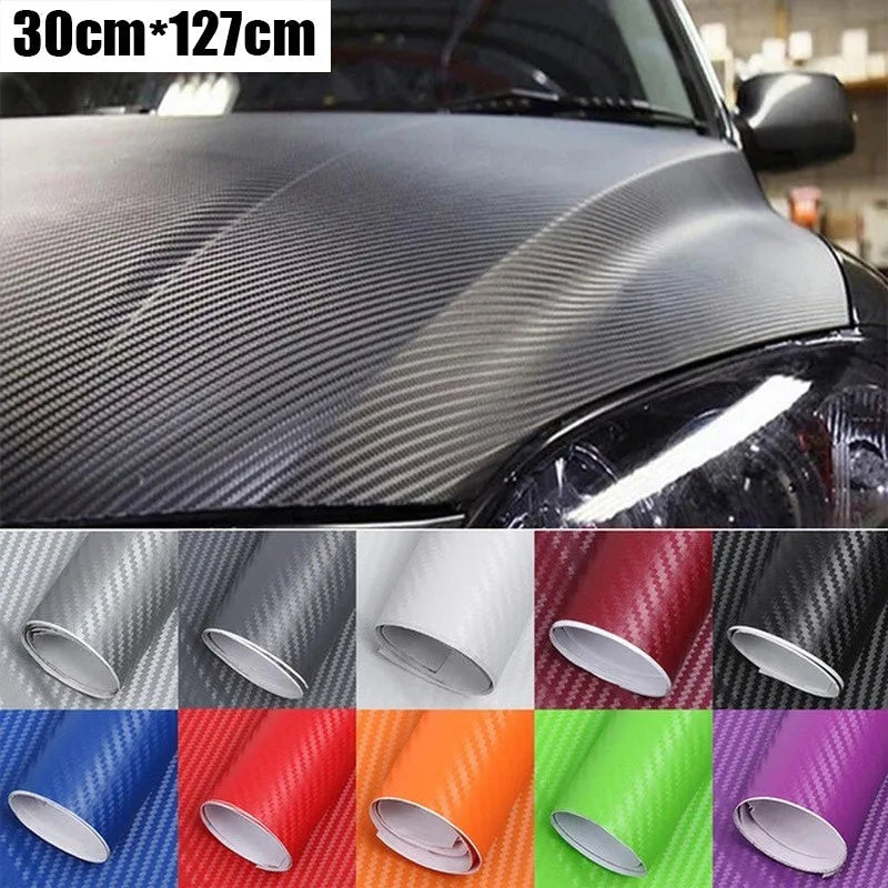 Carbon fibre vinyl sticker roll in eight colours for car decoration