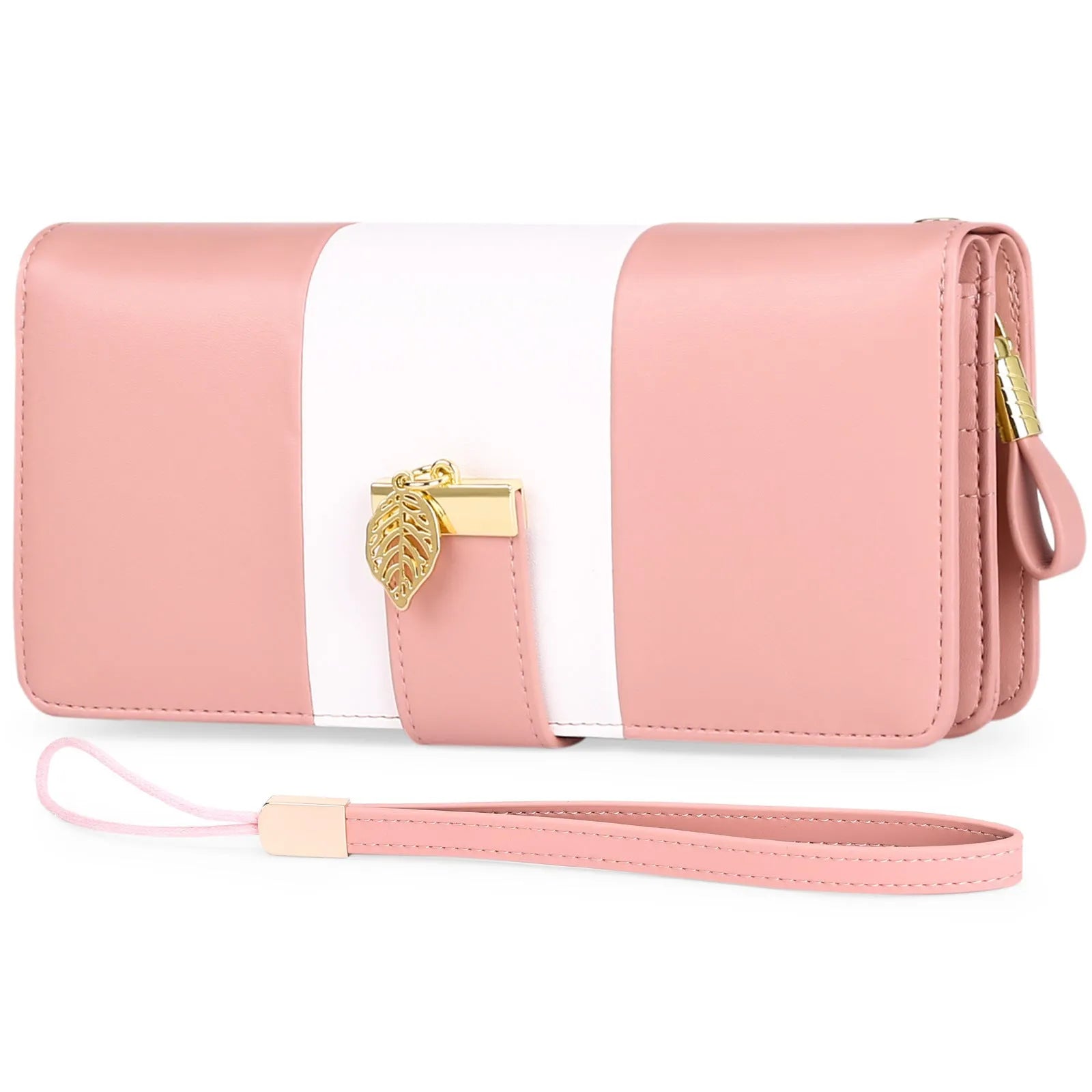Anti theft brush clutch bag in PU leather with lock closure and microfiber lining