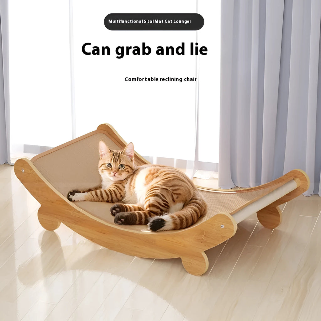 Full sisal U-shaped cat scratch board lounge chair nest recliner in pastoral style
