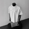 Men's loose fit cotton short sleeve T-shirt in black white light grey colours