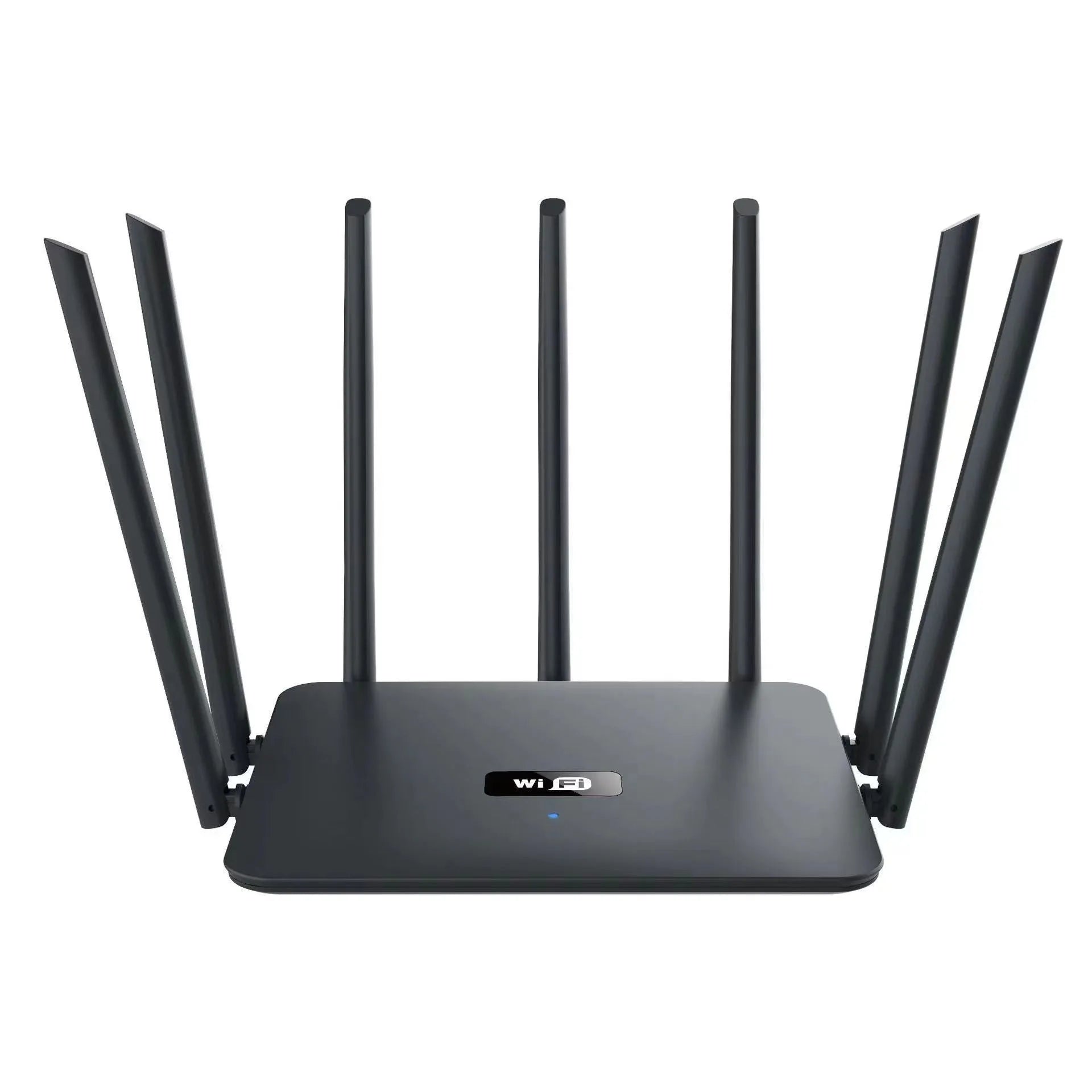 Black and white dual-band 5G Gigabit router with whole-home Wi-Fi coverage