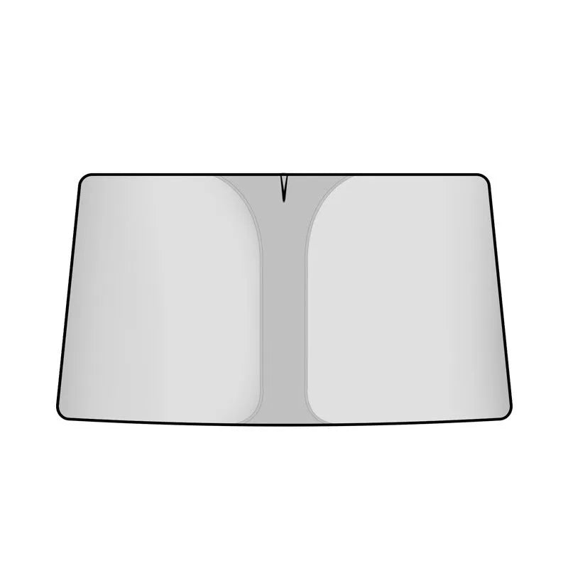 Titanium silver car windshield sun shade with double ring design on NC fabric