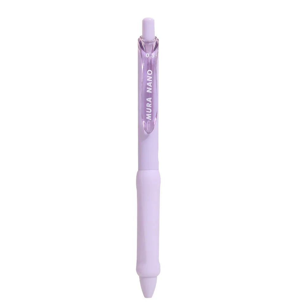 Macaron Colour Press Gel Pen with 0.5mm tip in smoked white, brown, or pink options.