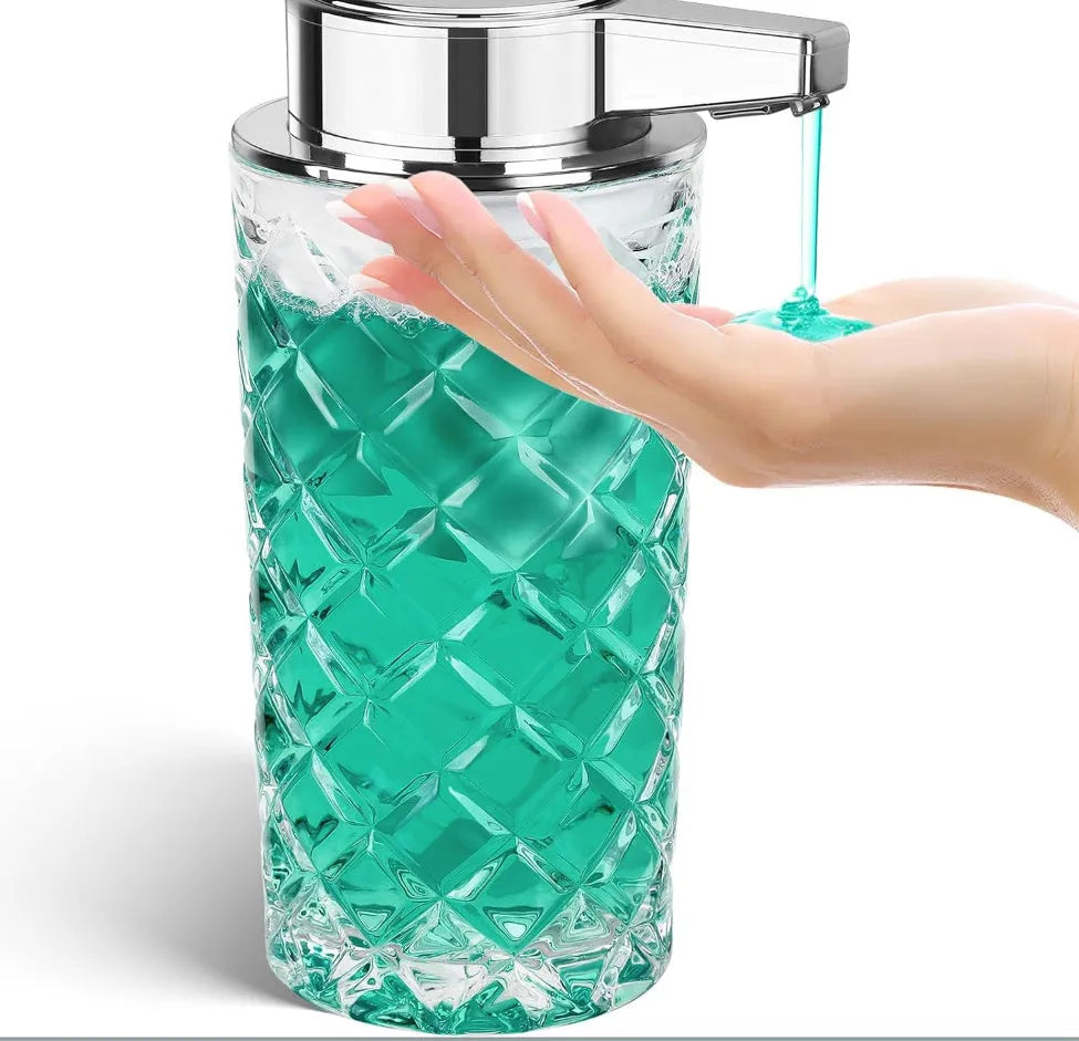 Automatic soap dispenser with metallic finish and USB Type-C charging port