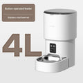Pet automatic feeder with WiFi remote control and timed feeding, available in black or white with stainless steel bowl option