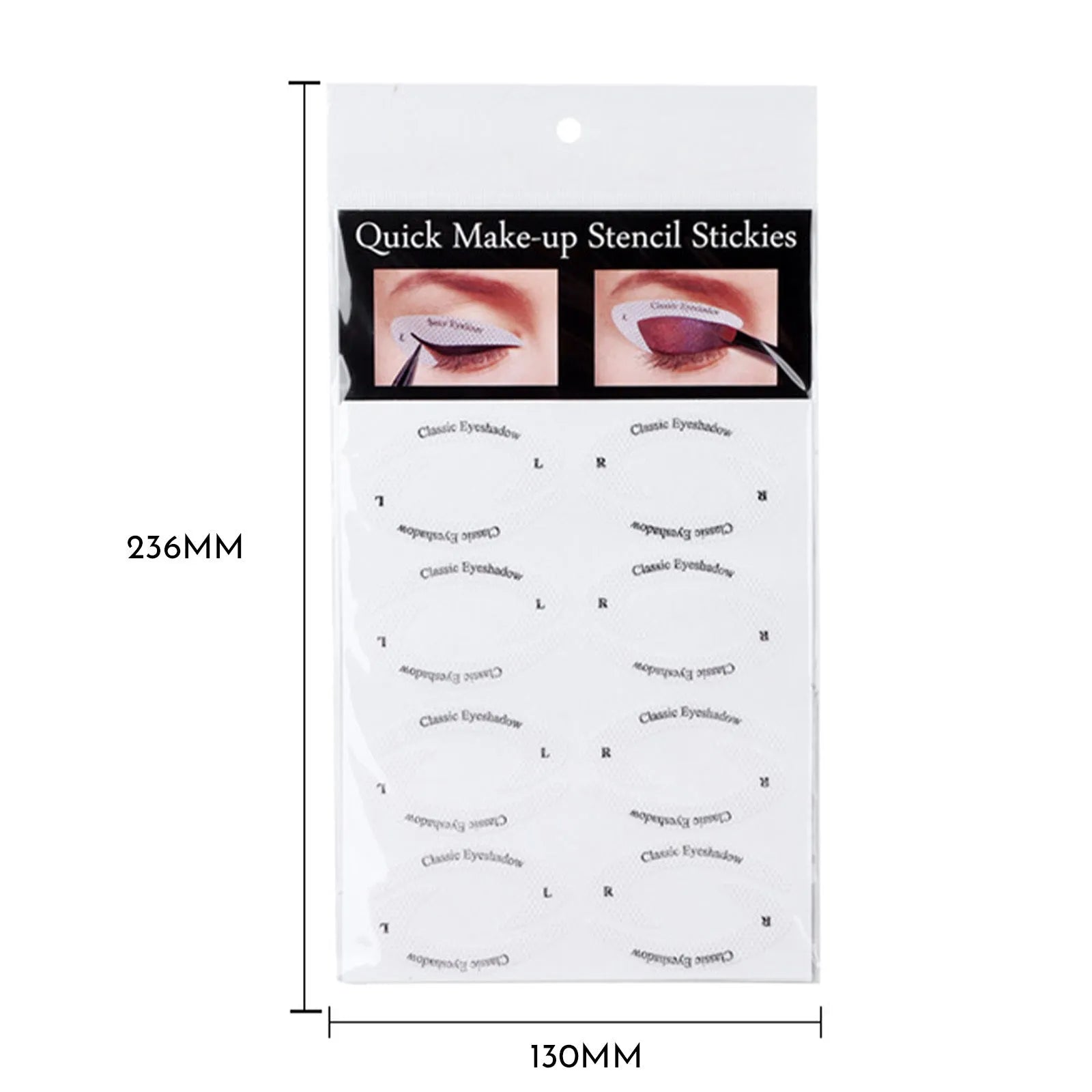 Set of four reusable flexible eyeliner sticker templates for creating winged and cat-eye makeup looks.