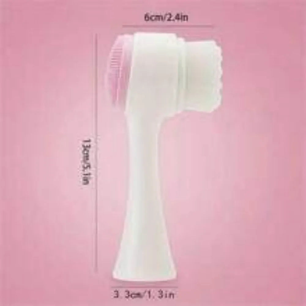 Blue and pink nylon pet paw brush for dog and cat grooming measuring 13.5cm long