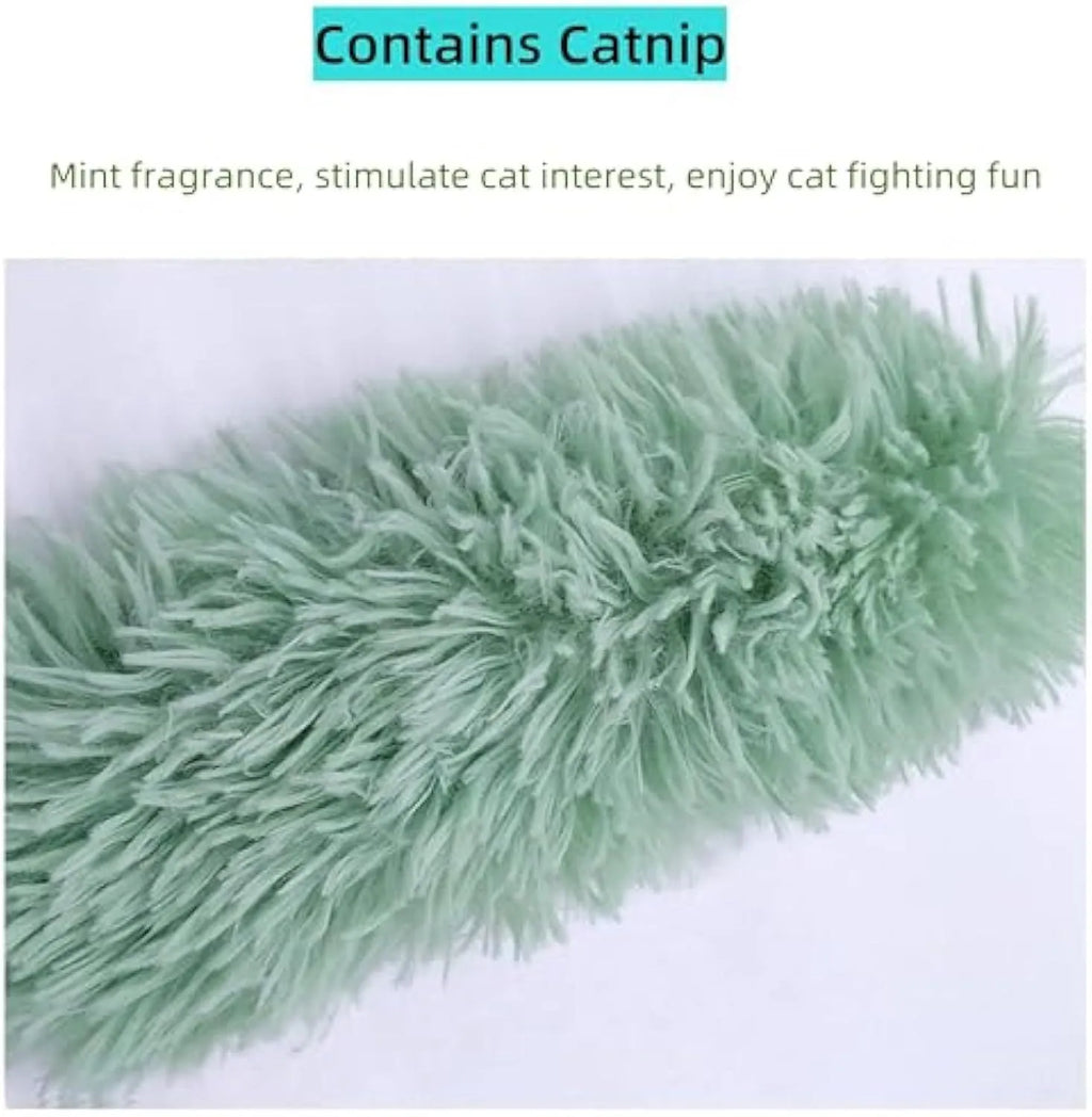 Four colourful cat toys with crinkle sound and catnip for indoor feline play