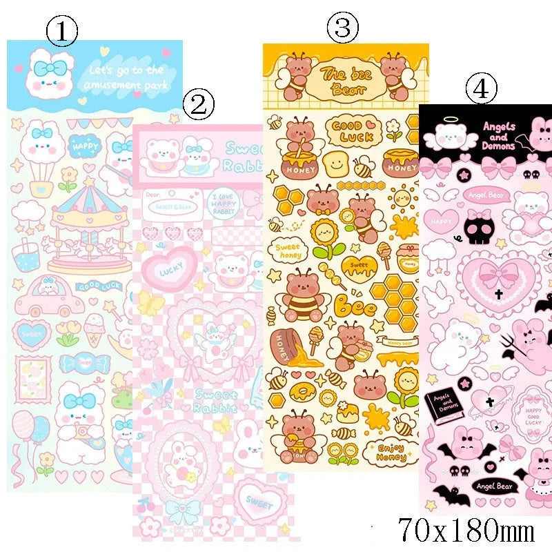 PVC waterproof cartoon decoration sticker for agenda notebooks and office stationery
