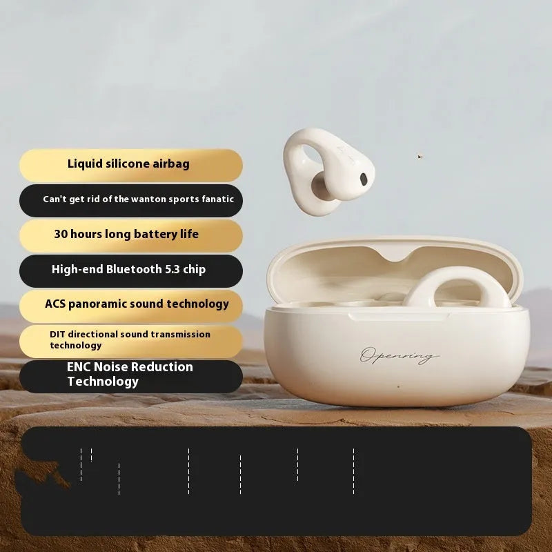 Bone conduction Bluetooth headset clip-on design Earth colour with PC ABS material