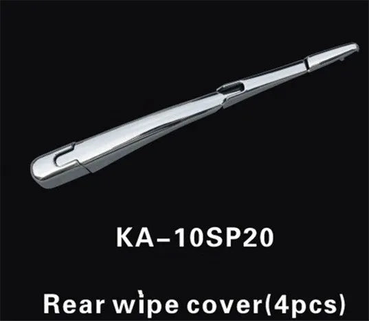 Four silvery ABS plastic rear window wiper trim covers for 2010 Hyundai vehicles