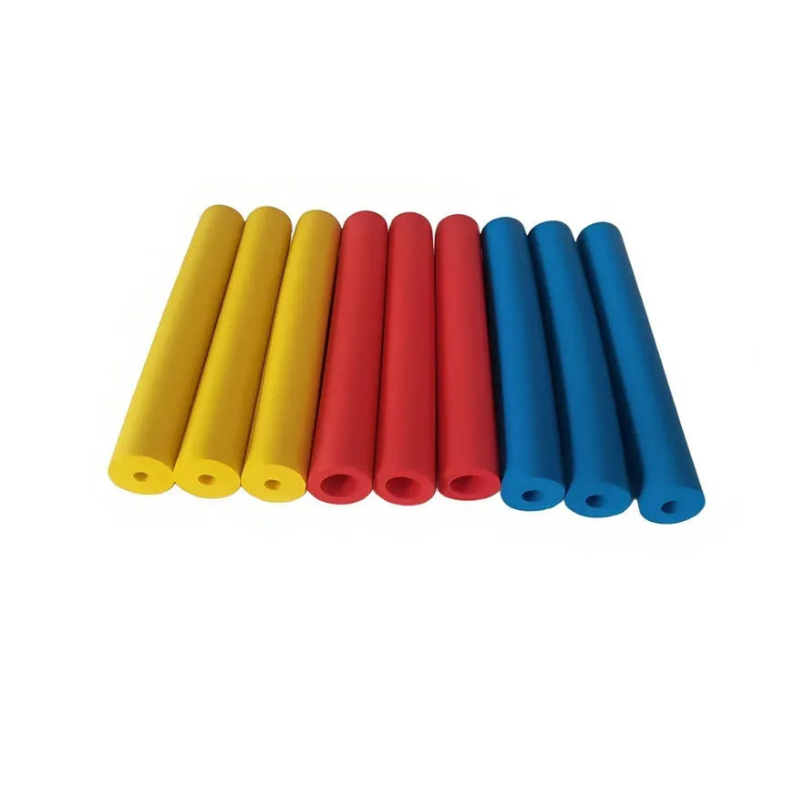 Rubber auxiliary grip hose set for cutlery and pen handles with 10mm and 18mm inner diameters