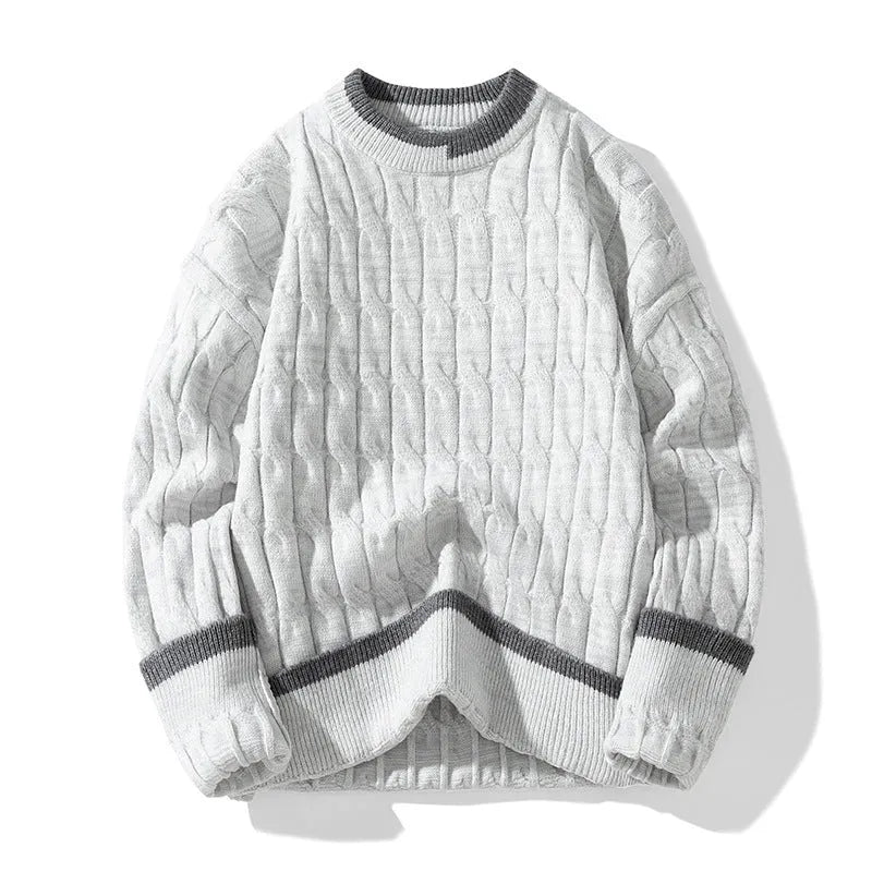 Men's loose fit two-piece sweater set in modal acrylic blend for autumn winter wear