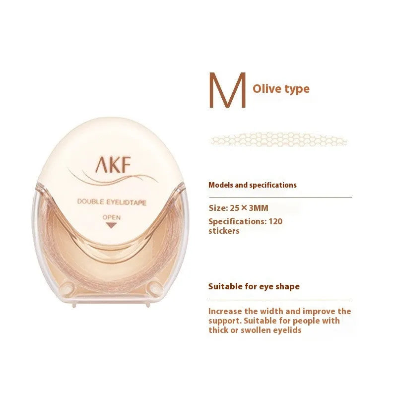 Clear lace double eyelid stickers on roll with crescent and olive shape options
