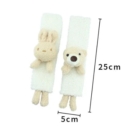 Cartoon lamb wool car seatbelt shoulder protector in rabbit and bear designs