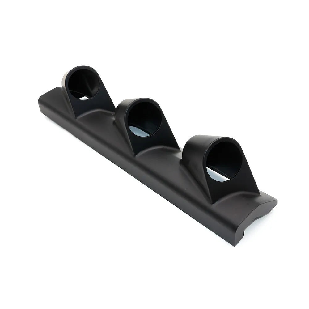 Black ABS instrument mounting bracket for 52mm car gauges with three-hole right-drive configuration