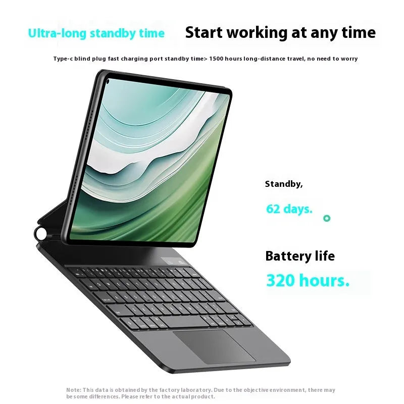 Huawei tablet magnetic wireless keyboard with protective PU leather case in black or white