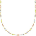 Ladies' geometric crystal necklace with random colour electroplating and adjustable 41-50cm perimeter