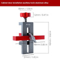Aluminium alloy cabinet door installation tool for woodworking decoration.