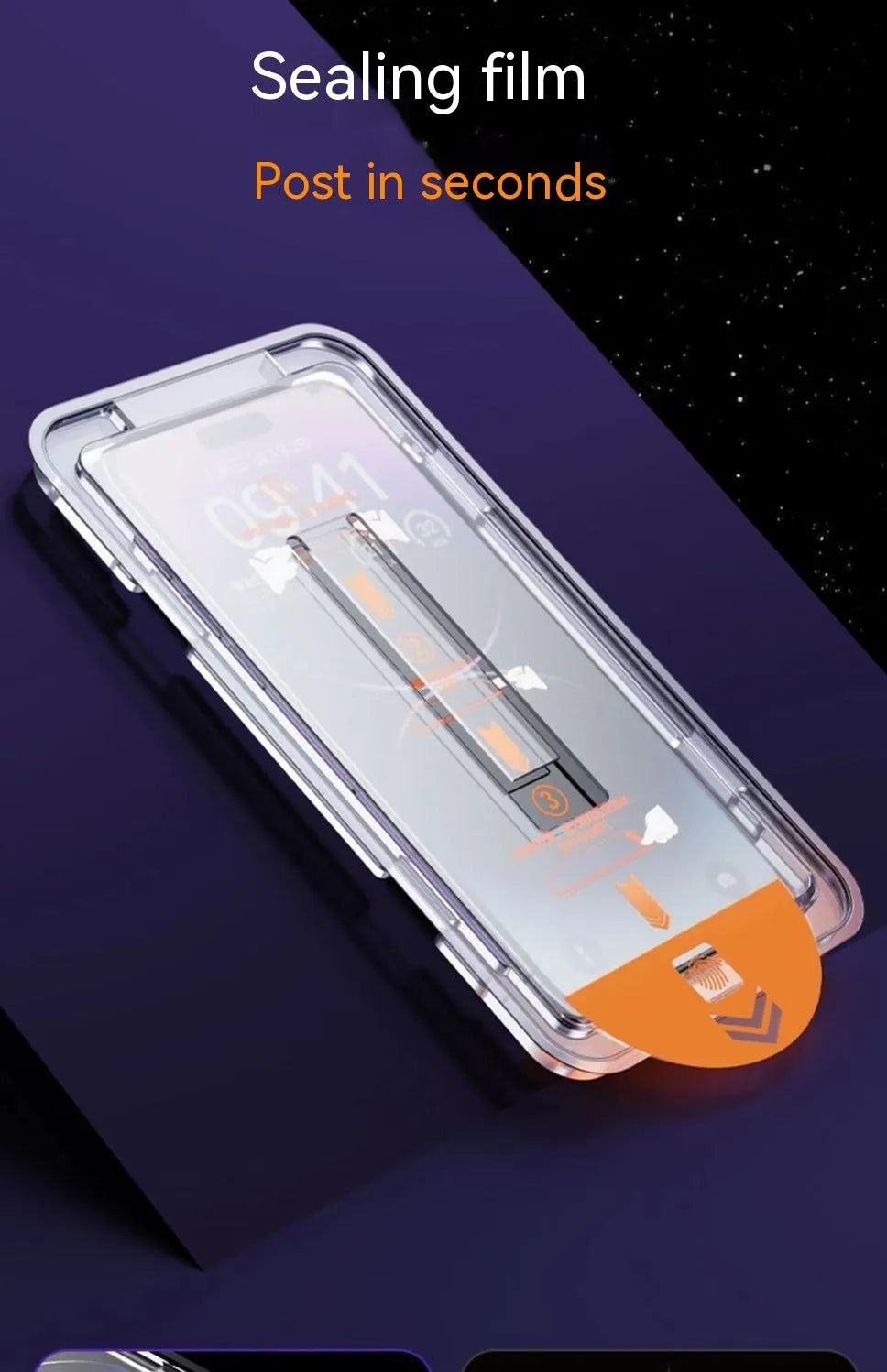 iPhone tempered glass screen protector with privacy and anti-purple light features on a mobile phone.
