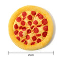 Yellow pizza and teddy bear dual-design dog chewing toy with squeaker
