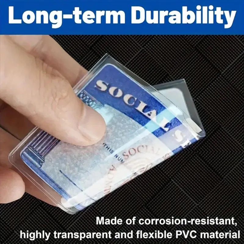 Clear transparent PVC social security card holder with waterproof cover
