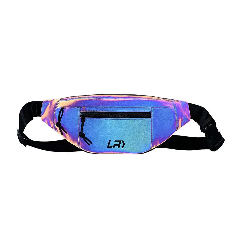 Blue reflective crossbody cycling shoulder bag with Oxford cloth construction and soft handle