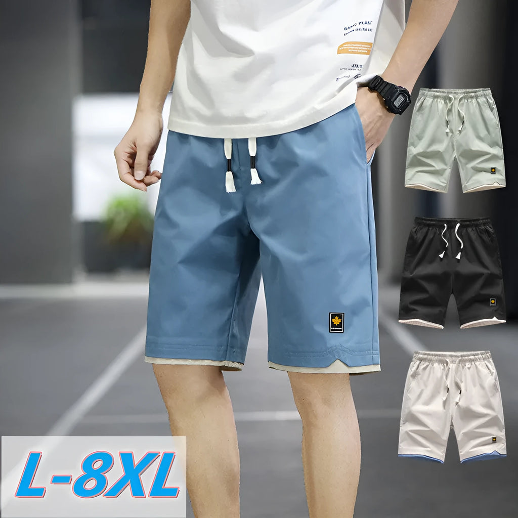 Straight loose fit casual beach shorts with micro elasticity in multiple colour options