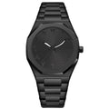 Men's business casual watch with stainless steel band and quartz movement in three colour options
